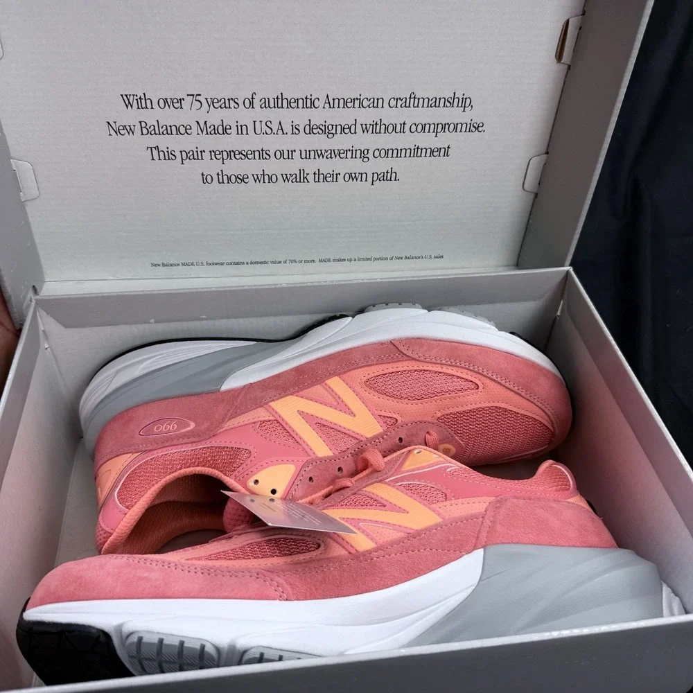 Size 11 New Balance 990 Made in USA Men's Shoes Sunrise Rose Salmon U990SR6